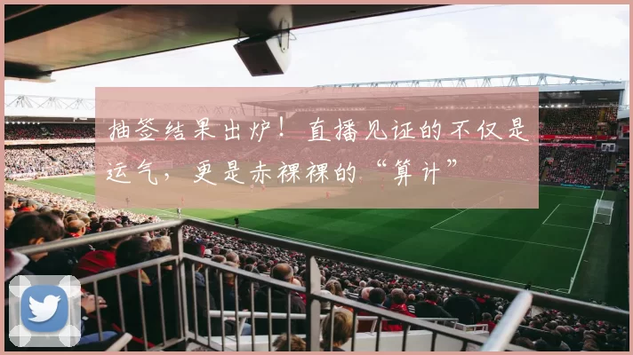 抽签结果出炉!直播见证的不仅是运气,更是赤裸裸的“算计”
